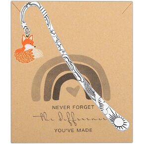 MYOSPARK Fox Bookmark Fox Lover Gift Fox Inspirational Jewelry Animal Bookmark Literary Reader Gift for Book Lovers (Fox Bookmark)