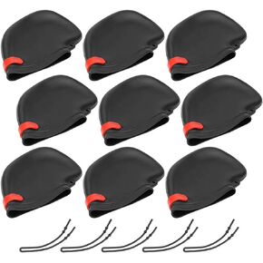 9 Pcs Club Head Protector PVC Club Iron Head Covers Set Headcover with 5 Black Ropes