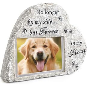 Pet Memorial Stones for Dogs, Pet Headstones for Dogs with Photo Frame, Heart Shape Dog Memorial Stone, Pet Loss Gifts, Indoor Outdoor Dog or Cat for Garden Backyard Marker Grave Tombstone in Kuwait