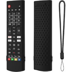 for LG TV Remote Case Silicone Protective Cover for AKB75095308 AKB75375604 AKB75375608 AKB74915305 Shockproof Animal Friendly Protective Cover for LG Smart TV Remote(Black)