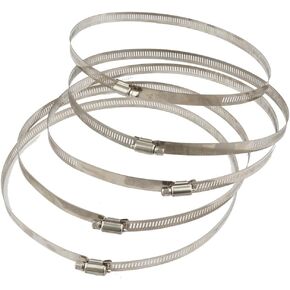5 Pcs 7.8 inch/200mm Stainless Hoop Steel Hose Clips Duct Clamps Adjustable Worm Drive Hose Clamp For Inline Duct Fan Hydroponic Duct Hoop