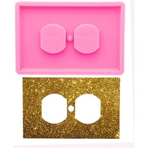 Super Glossy Light Switch Cover Silicone Mold Epoxy Resin Casting Mold for DIY Light Switch Plate Socket Panel Making Tools Switch Silicone Mould DIY Necklace Jewelry Pendant Craft
