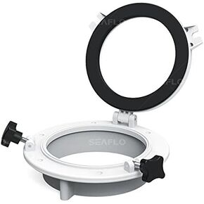 SEAFLO Round Porthole Window with ABS Plastic & Tempered Glass for Boat, Yacht, Marine Applications