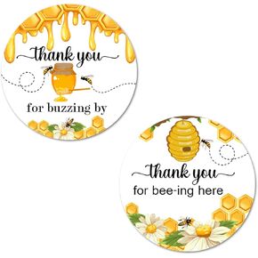 ملصقات Bumble Bee 40 Thanks You، ملصقات لامعة مستديرة كبيرة مقاس 2 بوصة، موضوع لحفلات استقبال المولود الجديد، وأعياد الميلاد، رائعة لهدايا الحفلات، والعلامات، والألعاب واللوازم. صنع فى أمريكا