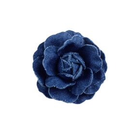 Denim Brooch with Blue Jeans Flower Hair Clips and Pins BW21 (Dark Blue)