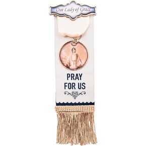 Our Lady of Grace Lapel Pin, Religious Cross Brooch Accessories, Mary Blessed Mother of Jesus Catholic Medal, 6.5 Inches