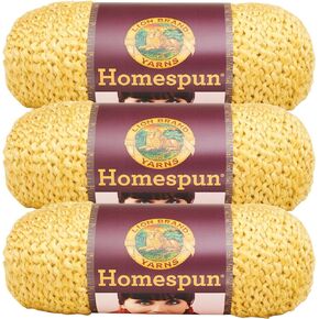 (3 Pack) Lion Brand Yarn 790-394 Homespun Yarn, Golden3