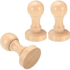 PATIKIL 45mm Stamp Wood Round Handle, 3 Pack Wooden Knobs Stamp Mounts Drawer Pulls for Stamp Making DIY Crafting Scrapbooking, Brown