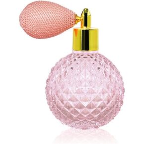 100ml Crystal Art Vintage Style Empty Refillable Perfume Atomizer Short Tassel Spray Bitter Bottle With Air Bag (Gray)