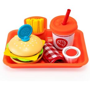 Fat Brain Toys Pretendables Burger & Fries - Imaginative Play Food Set for Ages 3 to 7