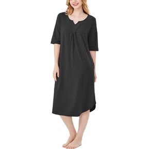 GYS Womens Long Nightgowns with Pockets Half Sleeve Night Shirts Sleepwear Soft Ladies House Dress Sleep Dress