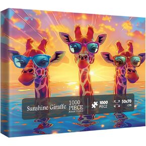 Giraffe Puzzles for Adults 1000 Pieces, Animal Jigsaw Puzzle, Colorful Puzzles as Home Decor