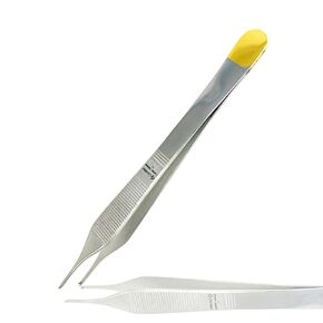 Cynamed Adson Forceps with Gold Handle - 6 in. Straight Fine Point Surgical Veterinary Instruments (Plain, Straight)