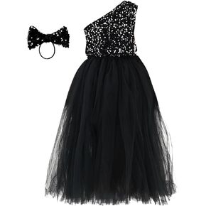 HB HBB MAGIC Sparkling Sequin Tutu Flower Girl Dress with Corset Dress for Wedding Pageant and Ball Gown Events