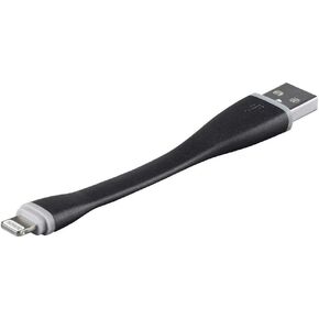 Monoprice Short Length Apple MFi Certified Lightning to USB Charge & Sync Cable - 0.4 Feet (4.25in) Black Compatible With iPhone X 8 8 Plus 7 7 Plus 6s 6 SE 5s, iPad, Pro, Air 2