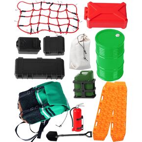 RC Upgrades Part 1/10 TRX4 TRX6 Axia1 SCX10 Redcat,Luggage Net,Sleeping Bag,Luggage Bag,Luggage Case,Decorative Package,Fuel Tanks,Sand Ladder,Oil Drum,Toolbox,Style B
