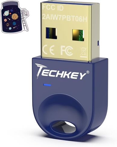 محول بلوتوث USB 5.3 لأجهزة الكمبيوتر المكتبية، قم بتوصيل وتشغيل جهاز استقبال وجهاز إرسال بلوتوث صغير V11 EDR Dongle للكمبيوتر المحمول والكمبيوتر المحمول بنظام Windows 11/10/8.1-Lagoon Blue in Saudi Arabia