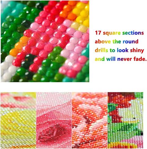 Ginfonr 5D DIY Mosaic Diamond Painting Kits White Tiger Full Drill, Paint with Diamonds Art Animals Cross Stitch Embroidery Rhinestone Craft for Home Office Wall Decor 12x16 Inch in Saudi Arabia