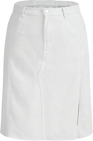 Floerns Women's Plain High Waist Pencil Jean Denim Skirt in Saudi Arabia