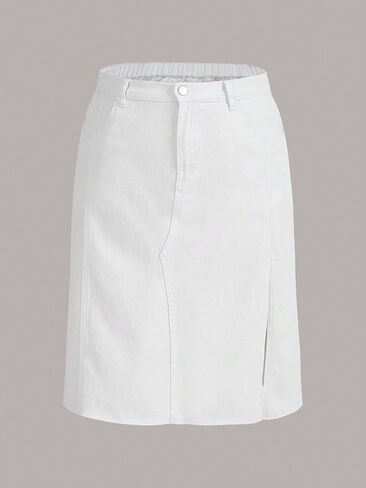 Floerns Women's Plain High Waist Pencil Jean Denim Skirt in Saudi Arabia
