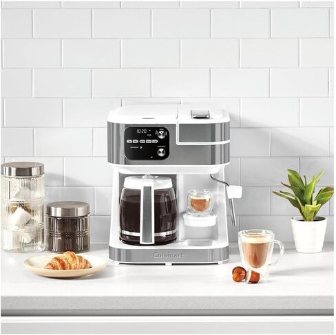 CUISINART Coffee Maker Barista System, Coffee Center 4-In-1 Coffee Machine, Single-Serve Coffee, Espresso & Nespresso Capsule Compatible, 12-Cup Carafe, White, SS-4N1W in Saudi Arabia
