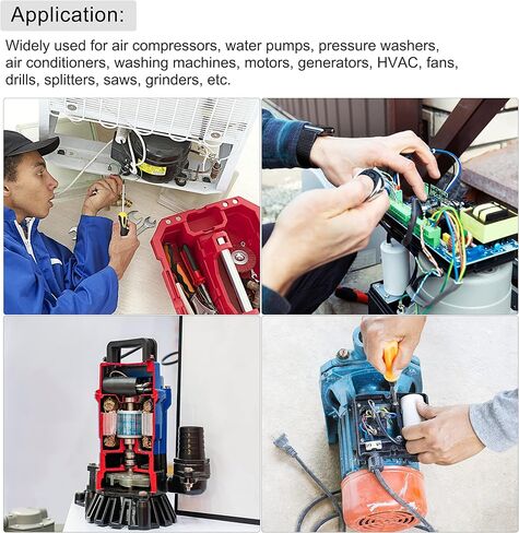 MECCANIXITY CBB60 مكثف تشغيل 35 فائق التوهج 250 فولت تيار متردد 2 سلك 50/60 هرتز اسطوانة 96 × 46 مم مع طرف، مسمار تثبيت M8 لمحرك مضخة المياه ضاغط الهواء in Kuwait