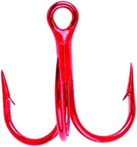خطافات ثلاثية حادة من Eagle Claw L934RDGH-4، 5 عبوات، مقاس 4، أحمر in Saudi Arabia