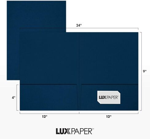 9 x 12 Presentation Folders - Standard Two Pocket w/Front Cover Lower Right Card Slits - Deep Blue Linen - Pack of 25 | Perfect for Tax Season, Brochures, Sales Materials and so Much More! in Saudi Arabia