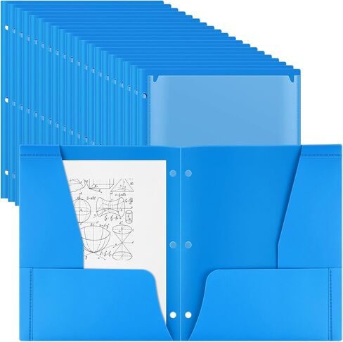 Henoyso 36 Pcs Plastic Folders with Clear Front Pocket 3 Hole Punched 4 Pocket Plastic Folders 2 Horizontal Pockets and 2 Vertical Pockets for Office School for Letter Size Paper(Green) in Saudi Arabia