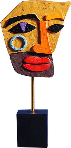 Abstract Art Decor Weird Resin Sculpture Modern Quirky Statues Indoor Colorful Unique Decorations for Home African Art Tribal Funky Face Decor Gift in Saudi Arabia