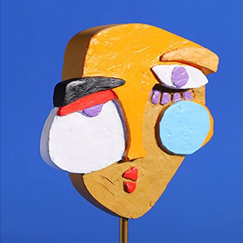 Abstract Art Decor Weird Resin Sculpture Modern Quirky Statues Indoor Colorful Unique Decorations for Home African Art Tribal Funky Face Decor Gift in Saudi Arabia