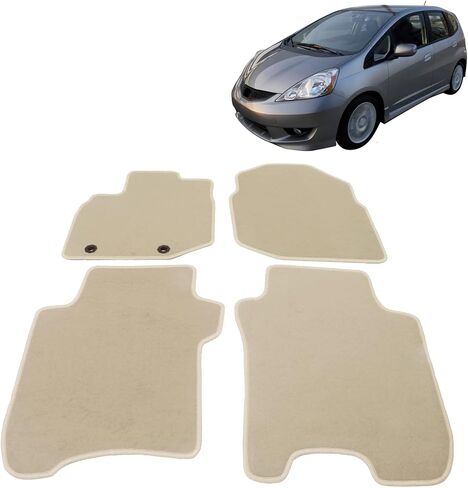 سجادات أرضية متوافقة مع 2006-2012 Honda FIT، سجادة خلفية أمامية سوداء من النايلون من IKON MOTORSPORTS، 2007 2008 2009 2010 2011 in Kuwait