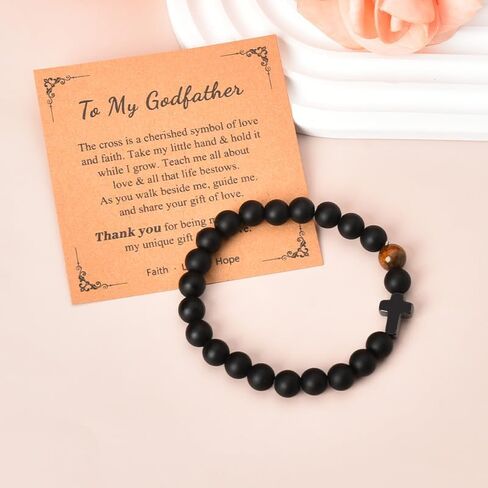 YangQian Religious Christian Gifts for Men Teen Boys Catholic Rosary Beaded Cross Bracelet for Dad Son Birthday Christmas Gift Ideas in Saudi Arabia