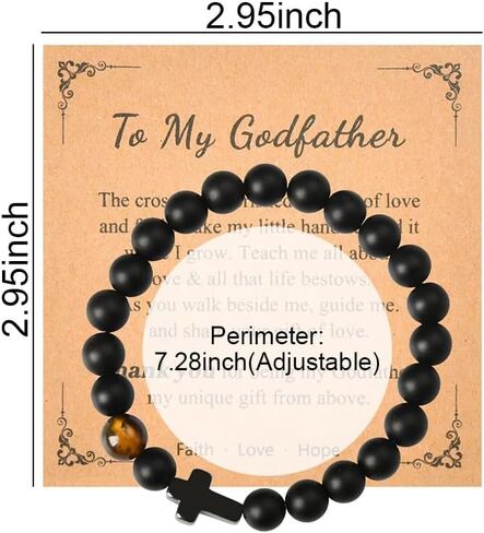 YangQian Religious Christian Gifts for Men Teen Boys Catholic Rosary Beaded Cross Bracelet for Dad Son Birthday Christmas Gift Ideas in Saudi Arabia