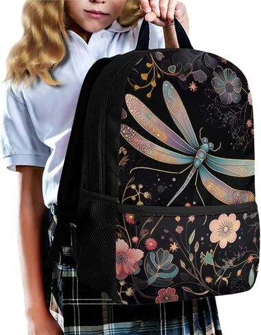 Dragonfly Kids Backpack Set for Girls 3pcs Kids Backpack with Lunch Box Pencil Case Toddler Bookbag Portable Lunch Bag for Kindergarten Preschool Elementary School Students in Saudi Arabia