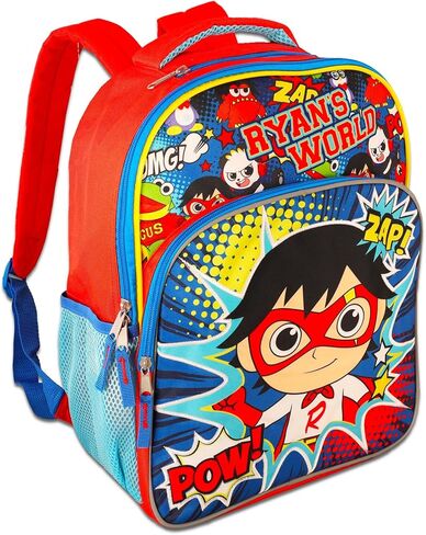 حقيبة ظهر Ryans World للأولاد من GAME PARTY - تتضمن حزمة Ryans World Back to School حقيبة ظهر Ryans World مقاس 16 بوصة، وزجاجة مياه، وملصقات، والمزيد | حقيبة ظهر Ryan World in Kuwait