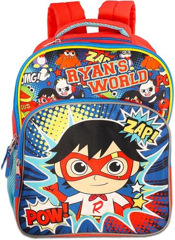 حقيبة ظهر Ryans World للأولاد من GAME PARTY - تتضمن حزمة Ryans World Back to School حقيبة ظهر Ryans World مقاس 16 بوصة، وزجاجة مياه، وملصقات، والمزيد | حقيبة ظهر Ryan World in Kuwait