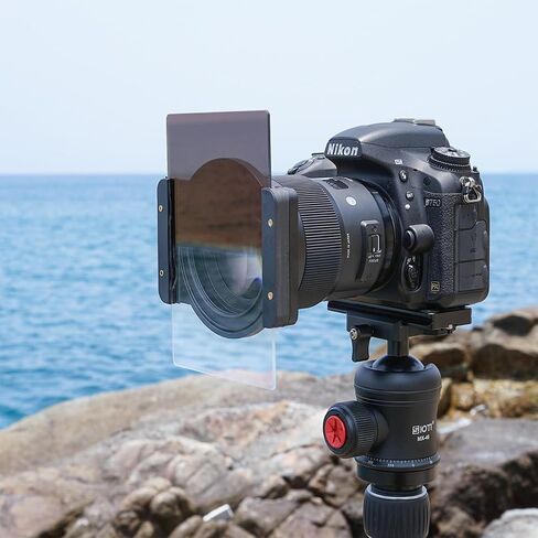 SIOTI Camera Square Filter Holder System +1*ND64(6stops) Square Filter + 6*Adapter Ring (58/62/67/72/77/82mm), for 100 * 100mm or 100 * 150mm ND/GND, Compatiable with General Brand Camera in Saudi Arabia