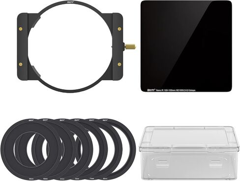 SIOTI Camera Square Filter Holder System +1*ND64(6stops) Square Filter + 6*Adapter Ring (58/62/67/72/77/82mm), for 100 * 100mm or 100 * 150mm ND/GND, Compatiable with General Brand Camera in Saudi Arabia