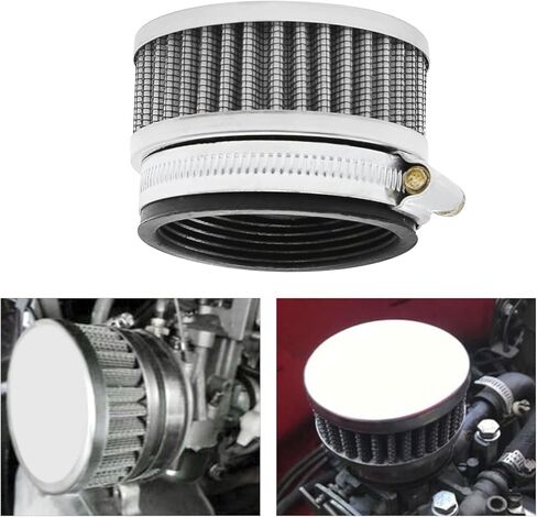 دراجة نارية سكوتر الفولاذ المقاوم للصدأ فلتر مدخل الهواء 58 مللي متر منظف + المشبك in Kuwait