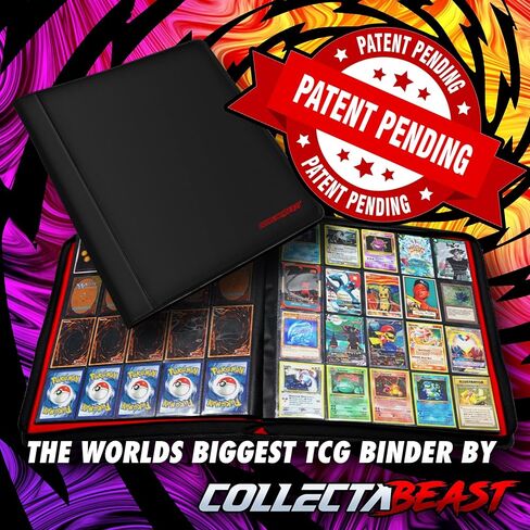 1280+ Cards 20 Pocket Card Binder Collector Card Album - Pages Compatible with Pokemon Cards, Sports Cards, Yugioh, MTG and Other TCG - Trading Card Sleeve with Side Loading Pockets (Black) in Saudi Arabia