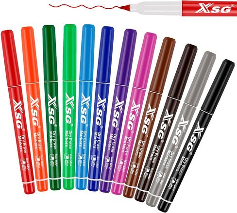 36pcs Magnetic Dry Erase Markers Ultra Fine Tip，0.7mm Magnetic Ultra Fine Point Dry Erase Markers，12 Assorted Colors Markers For Adults & Kids，Extra Fine Tip For Planning & Calendar boards in Saudi Arabia