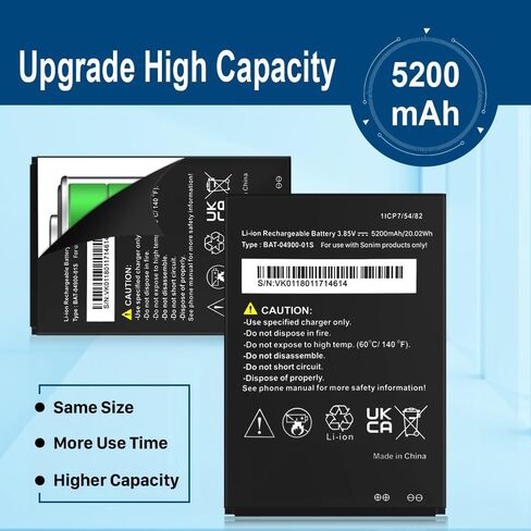 SHENMZ 5200mAh Battery for sonim xp8 [ 2024 New Upgraded] High Capacity 0 Cycle Replacement Battery Compatible with sonim xp8 XP8800 BAT-04900-01S in Saudi Arabia