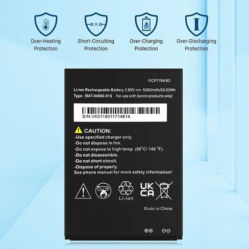 SHENMZ 5200mAh Battery for sonim xp8 [ 2024 New Upgraded] High Capacity 0 Cycle Replacement Battery Compatible with sonim xp8 XP8800 BAT-04900-01S in Saudi Arabia