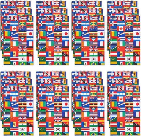 Ctosree 24 Piece World National Flag Party Theme Notepads Mini Notebook Pocket Mini Notepad Mini Spiral Notebook Mini Note Pads Birthday Teacher Classroom Rewards Supplies for Goodie Bags Party Favor in Saudi Arabia