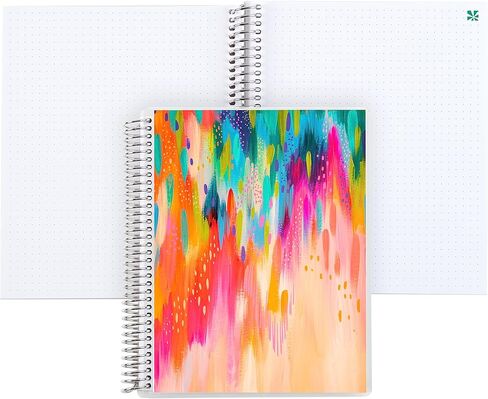 Erin Condren 8,5" X 11" Dot Grid Platinum Spiral Notebook - Ettavee Bliss, 160 Dot Grid Pages For Note Taking & Design Notebook, 80 Lb, Thick Mohawk Paper, Stickers Included in Kuwait