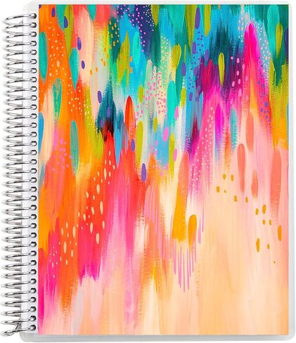 Erin Condren 8,5" X 11" Dot Grid Platinum Spiral Notebook - Ettavee Bliss, 160 Dot Grid Pages For Note Taking & Design Notebook, 80 Lb, Thick Mohawk Paper, Stickers Included in Kuwait
