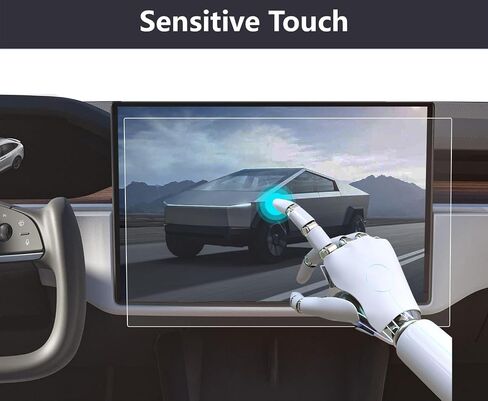 متوافق مع 2024 Tesla Cybertruck Navigation وواقي الشاشة الخلفي من الزجاج المقسى الذي يعمل باللمس، 9H مضاد للخدش عالي الوضوح in Saudi Arabia