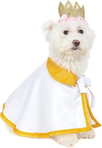 قطعتان من أزياء ملكة الكلاب، عباءة توتو للحيوانات الأليفة مع تاج، أزياء أميرات الكلاب الحلوة (M) in Kuwait