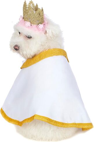 قطعتان من أزياء ملكة الكلاب، عباءة توتو للحيوانات الأليفة مع تاج، أزياء أميرات الكلاب الحلوة (M) in Kuwait